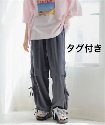 [택 포함] 니코앤드 레이어드 라이크 슬릿 팬츠 블랙