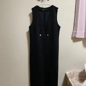 ZARA 더블 브레스트 페이크 스웨이드 오버롤 스커트