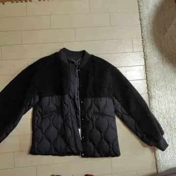 AZUL 보아 퀼팅 자켓 블랙