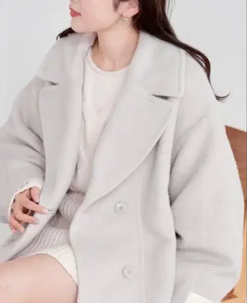 Chico 샤기 더블 자켓 코트 사이즈 0 그레이