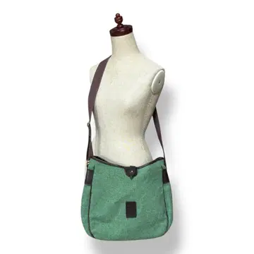 해리스 트위드 Harris Tweed 캔버스 숄더백 그린 컬러