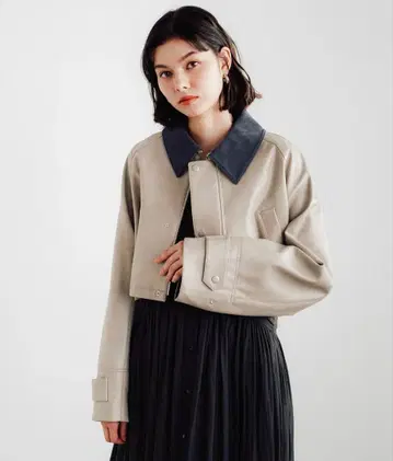 COCODEAL 가죽 숏 블루종 사이즈 1