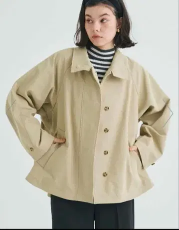 coca 플레어 스탠드 카라 코트 L 사이즈