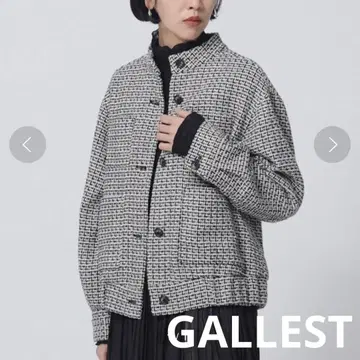새상품급! GALLEST 트위드 레트로 블루종 여성용 아우터