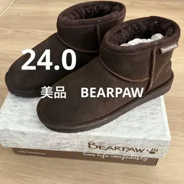 새상품급 BEARPAW 무스탕 숏부츠 24.0 브라운