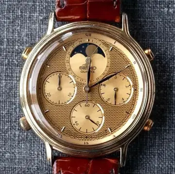 새상품급 SEIKO 쿼츠 세이코 크로노그래프 문페이즈 7A48-702A