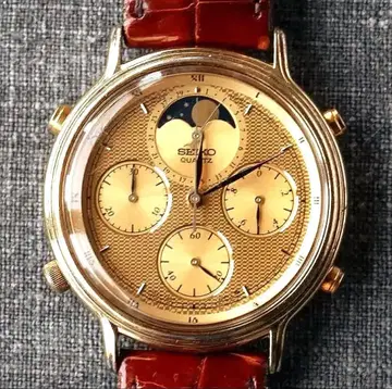 새상품급 SEIKO 쿼츠 세이코 크로노그래프 문페이즈 7A48-702A