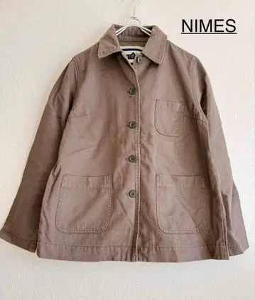 NIMES 니임 브라운 계열 버튼 달린 자켓 면 소재