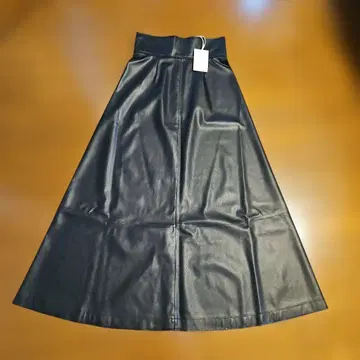 STYLEMIXER 블랙 합성 피혁 맥시 길이 스커트 XS