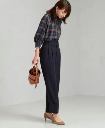 미사용 green label relaxing 하이웨스트 와이드 팬츠