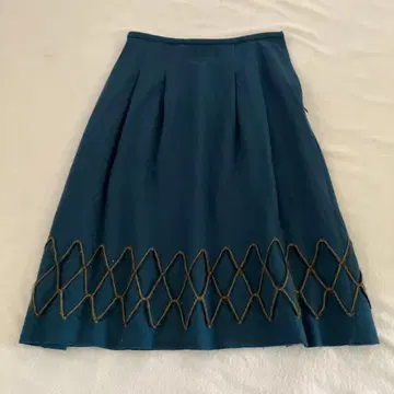 호코모모라 니트 스커트 다크 블루그린