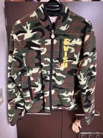 EVISU 카모 패턴 플리스 자켓 사이즈 38