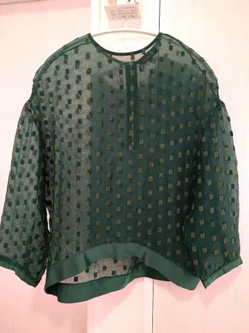 9만 Drawer 실크 시스루 블라우스 36 그린237