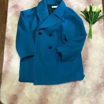 울 코트 푸른색