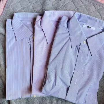 유니클로 스트라이프 긴팔 와이셔츠 3개 세트