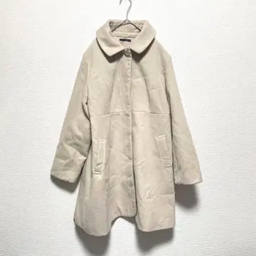 INGNI 비쥬 버튼 부착 노카라 코트 베이지 M 사이즈