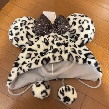 택 포함 미니 팬캡 레오파드 무늬