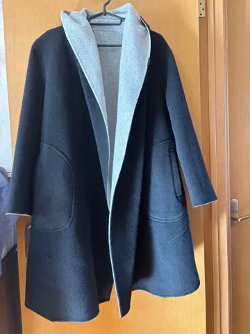 키요코 타카세 리버서블 롱 코트 블랙/그레이 9호