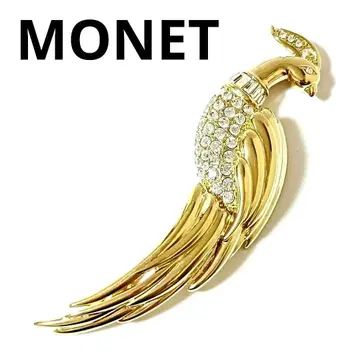 새상품급 모네 빅 브로치 봉황 동물 골드 빈티지 레어 새