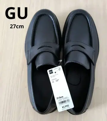 미사용 새상품 GU 청키 밑창 로퍼 블랙 27cm