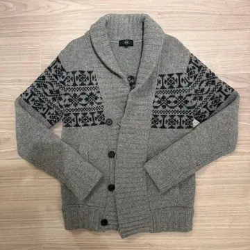 NAVE 노르딕 무늬 가디건 46 그레이