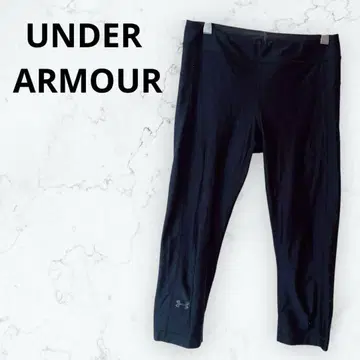 언더아머 크롭 레깅스 팬츠 블랙 LG 스포츠