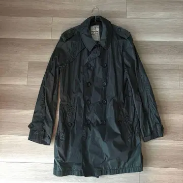 실럽 다크 그린 나일론 트렌치코트