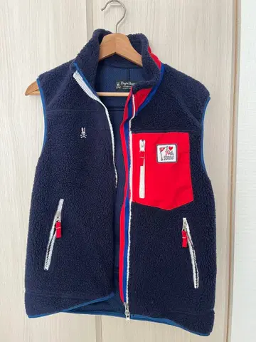 Psycho Bunny 플리스 베스트 네이비/레드