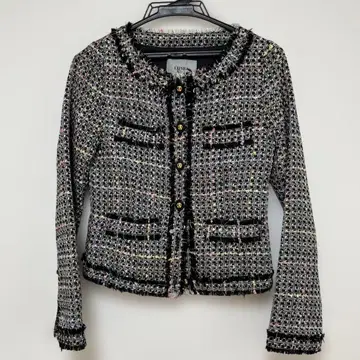 LITIRA 다색 트위드 노카라 자켓