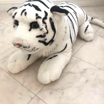 배송비 포함 미사용 화이트 타이거 봉제 인형 빅 사이즈 약 40cm 동물