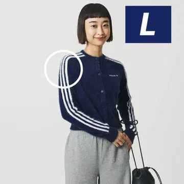 L 네이비 새상품 adidas Originals FLUFFY 가디건