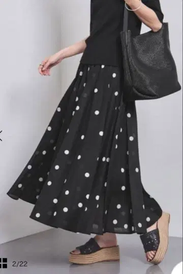 UNITED ARROWS 오간자 도트 롱 스커트