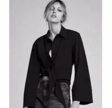 ZARA 긴팔 블라우스 네이비