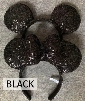 디즈니 머리띠 스팽글 블랙 미키미니 2개 세트