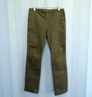 핑크 라벨 스트레이트 팬츠 면 팬츠 치노 팬츠 카키 M 사이즈