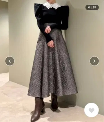 [ SNIDEL ] 퀼팅 자카드 볼륨 스커트