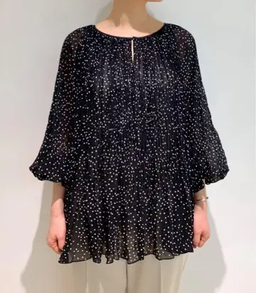 BEARDSLEY(WEB 한정판) 도트 플리츠 블라우스