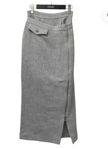 그레이 타이트 스커트 사이드 포켓 포함