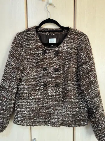 grove 트위드 자켓 L 사이즈 브라운 계열