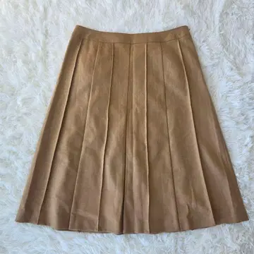 앨리스버리 플리츠 스커트 플레어 L 울 혼방 안감 고급 깔끔한