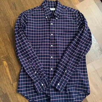 TOMORROWLAND 네이비 레드 체크 긴팔 셔츠