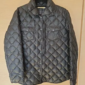 CROCODILE 퀼팅 다운 자켓 블랙