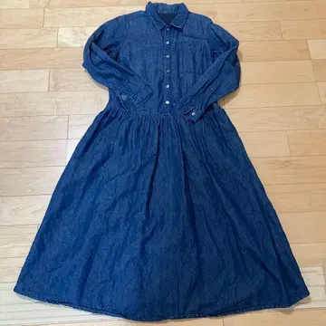 데님 긴팔 셔츠 원피스 네스트로브