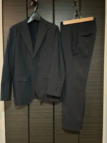 오리히카 다크 네이비 비즈니스 정장 직조 무늬 워셔블 BA