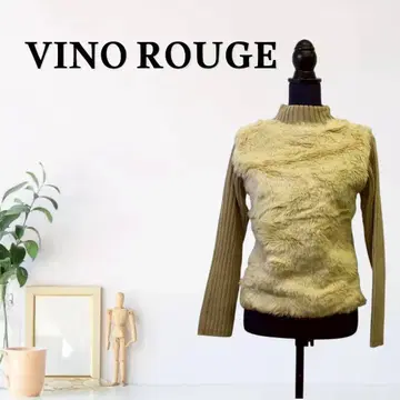 zG504 [ M ] VINO ROUGE 인조 모피 리브 니트 모크넥