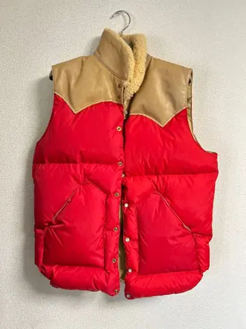 웨스턴 스타일 다운 베스트 사이즈 40 빨간색/베이지