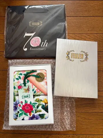 페이 타월 손수건 2개 박스형 70주년 기념 종이 봉투