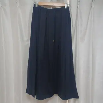 OURHOME 저지 소재 턱 스커트 다크 네이비