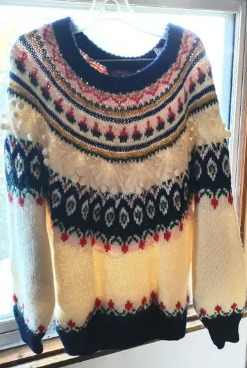 80년대 빈티지 노르딕 무늬 귀여운 니트 스웨터