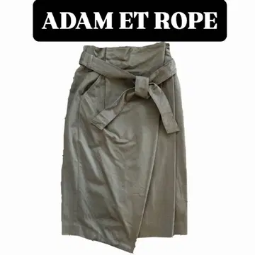 ADAM ET ROPE 올리브 그린 플레어 스커트